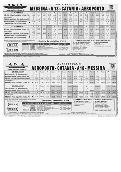 messina catania sais orari